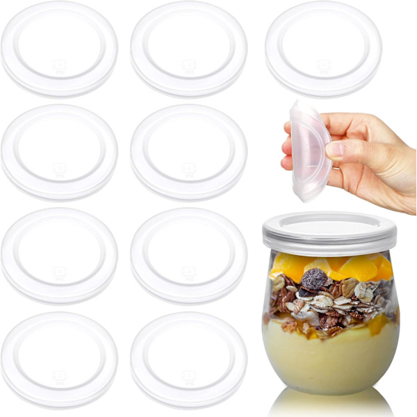 10 stk. Yoghurtburksett - Gjennomsiktig plastmatbeholdererstatning