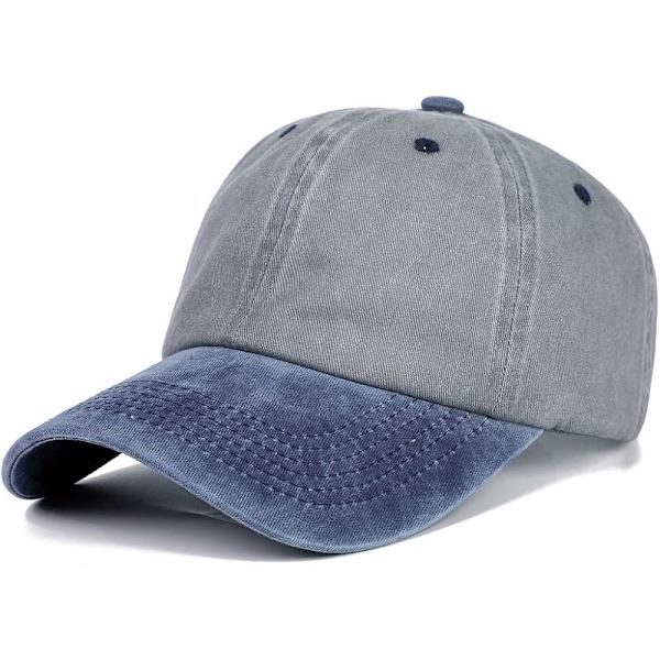 Unisex Vasket Farvet Bomuld Justerbar Solid Baseball Cap