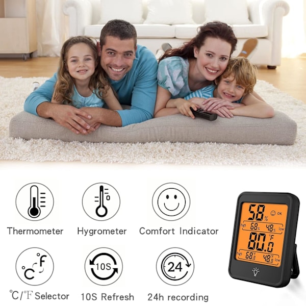 2-pack inomhustermometer Digital Hygrometerrum