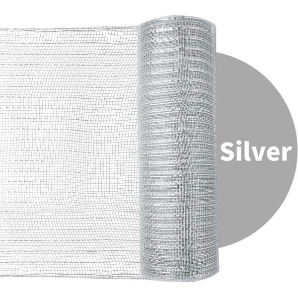 2 rullar grå silver deco mesh band 10 tum x 30 fot, grundläggande metallisk poly mesh