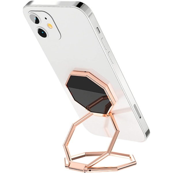 Mobiltelefon Ringhållare Fingerstöd, Vikbart 360° Rotation Mobiltelefonställ för Skrivbord, Magnetisk Bilhållare, Metall Multi-Vinkel för Telefon Baksida Grepp Co