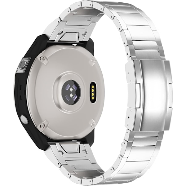 Fenix 8/7X/6X/5X Plus-rem, 26mm titanmetall hurtigutløsing enkel passform klokkestropp med dobbel knapplås kompatibel for Garmin Fenix 7X Pro/6X
