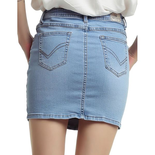 Kvinners Casual Kort Denim Skjørt