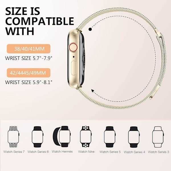 Metallband kompatibel med Apple Watch -band 40 mm 38 mm 41 mm