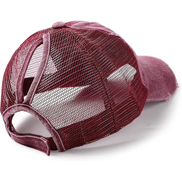 Womens Distressed Baseball Cap Mens Mesh Back Sport Hat Versatile Washed Dad