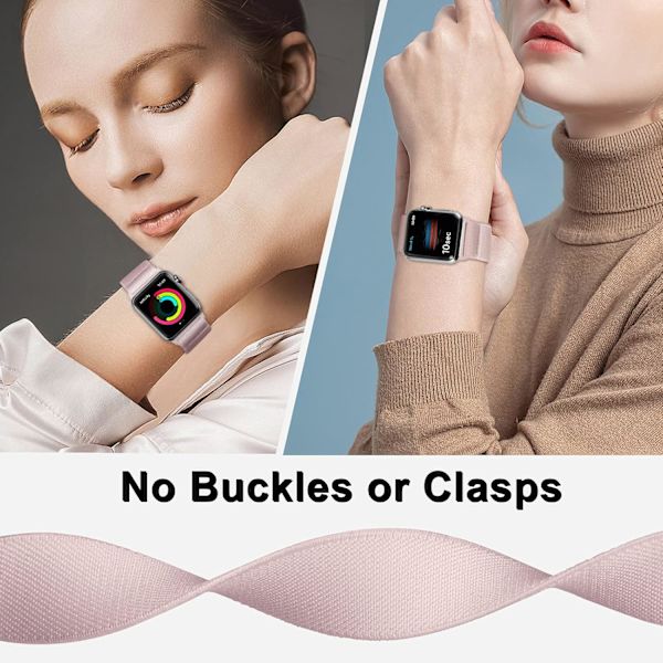 Stretchbare nylon solo-band som er kompatible med Apple Watch