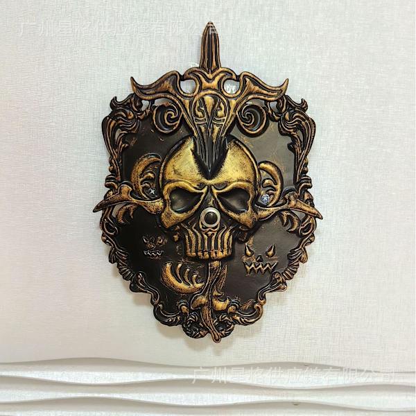 Halloween Skull Dørklokke Dør, Halloween Skull Dørklokke Dørhammer 2024 Skummel Dørklokke Dørdekorasjon Festrekvisitt for Spøkelseshus Skallehode
