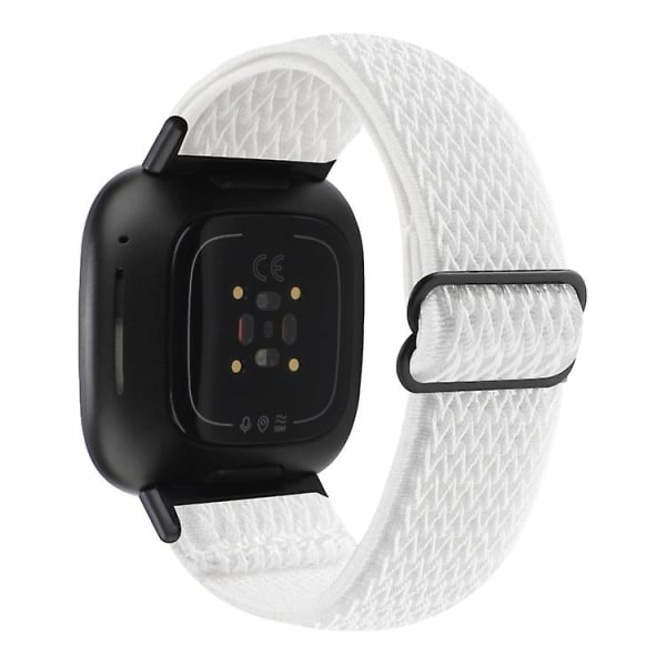 Til Fitbit Versa 4 / Sense 2 Universal Wave Nylon Watch Band MYY White