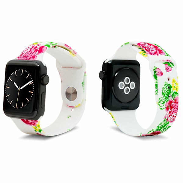 iWatch Silikonesportsrem med Rose 42mm Print