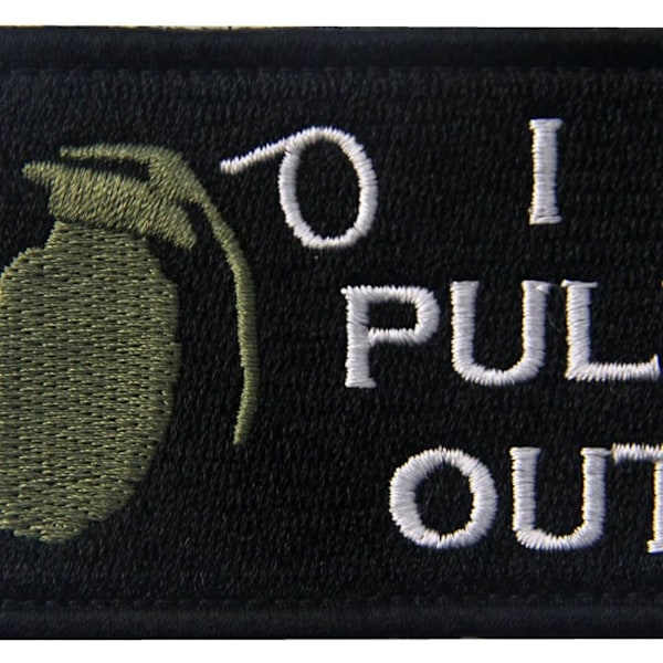 Taktisk I Pull Out Sjov Militær Patch Broderet Applikation Hær Moral Krog & Loop Emblem