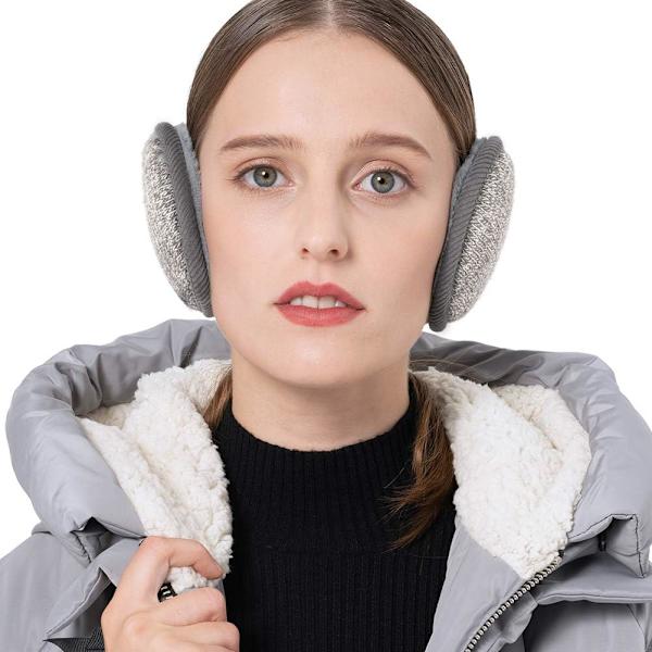 Unisex Varm Stickade Öronmuffar Dam Cashmere Vinter Ren Färg Utomhus Päls