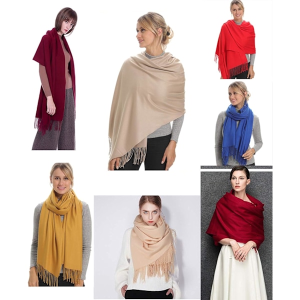 Mjuk kashmir ullbland halsduk wrap pashmina akryl och sjal för kvinnor