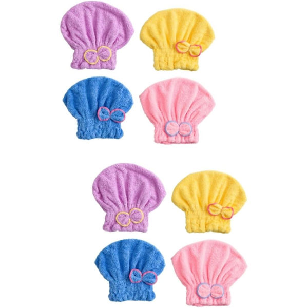 8 st huvudomslag för kvinnor Återanvändbara - Snabbtorkande Bow-knot cap Set