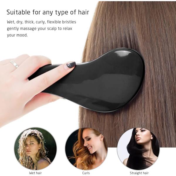 1-pack Shunfa-kam, med 1 gles tät tandkam, detangling-borste