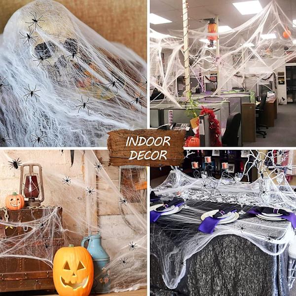 150g Spindlenet Halloween-dekorationer - Strækbare falske spindlenet