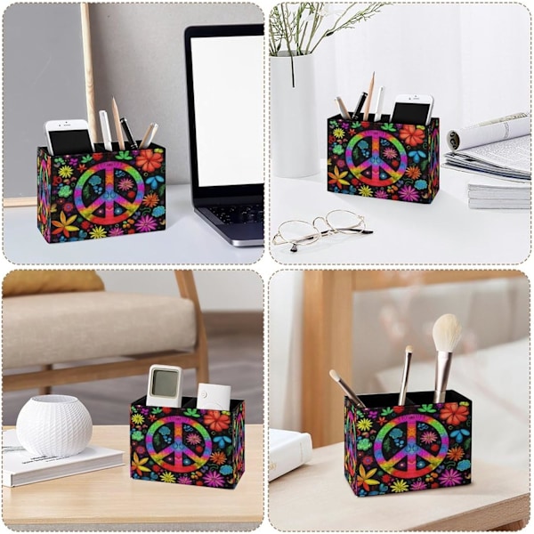 ce Signs Blomster Blyantholder til Skrivebord, Leer Desktop Beholder Blyantkop Opbevaring Studie Bord Blyantarrangør Makeup Penselholder til Klasseværelse Fredstegn