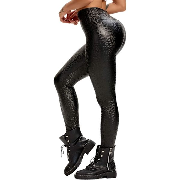 Kvinde Leggings i Kunstlæder Bukser PU Elastisk Formende Hofte