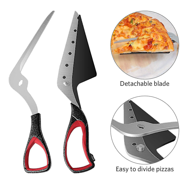 Pizzasaks, pizzaskjærer med spade i rustfritt stål av matvarekvalitet