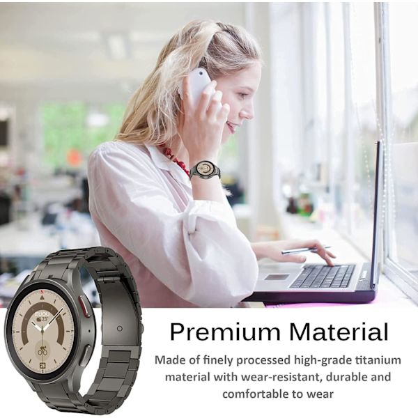 Metalrem til   Galaxy Watch FE/7/6/5/4, ingen mellemrum rustfrit stålrem til Galaxy Watch 6/4 Classic, justerbar elegant udskiftningsrem til Galaxy Watch