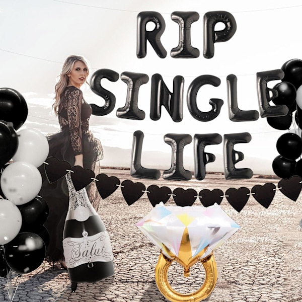Rip Single Life Ungkarlsfest Dekoration Gotisk Ungkarlsfest Dekorationer Ungkarlsfest Förlovning Bröllopsfest Svart 1 Svart 1