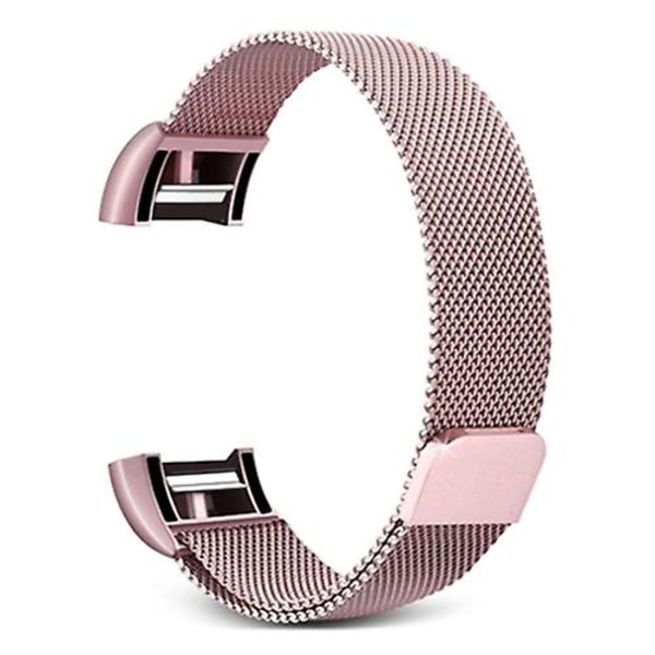 Smart Watch Rustfrit Stålarmbånd Til Fitbit Charge 2 RWT Pink