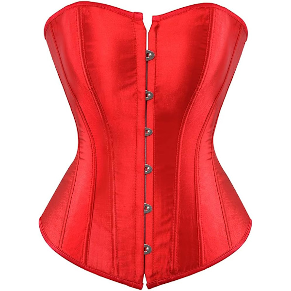 Kvinder Satin Korsetter Top Lace Up Boned Overbust Korset bustier Lingerie Body