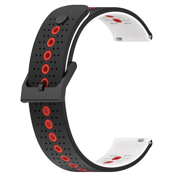 For Garmin Forerunner Sq2 20mm Trefärgad Andningsbar Silikonklockarmband QQU Black-White-Red