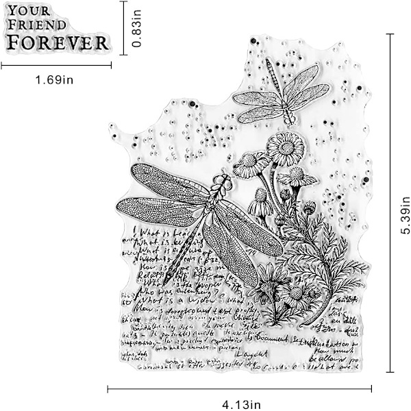 Dragonfly Your Friend Forever Clear Stamps - Ord Transparenta Silikonstämplar för Hantverk