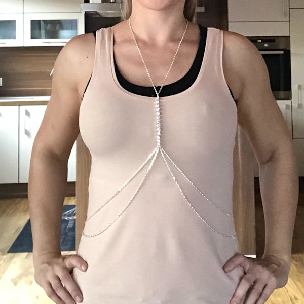 Guld kroppskedja Smycken för kvinnor Body Chain halsband