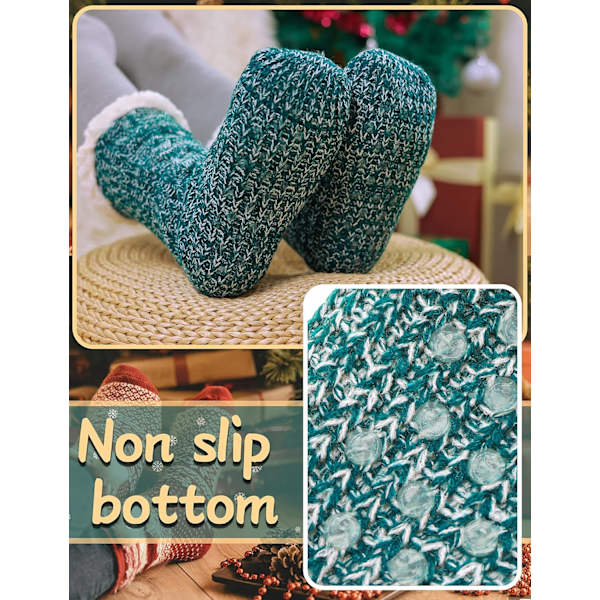 Dam fuzzy tofflor strumpor fluffiga mysiga stuga vinter varm fleece plysch stickad med