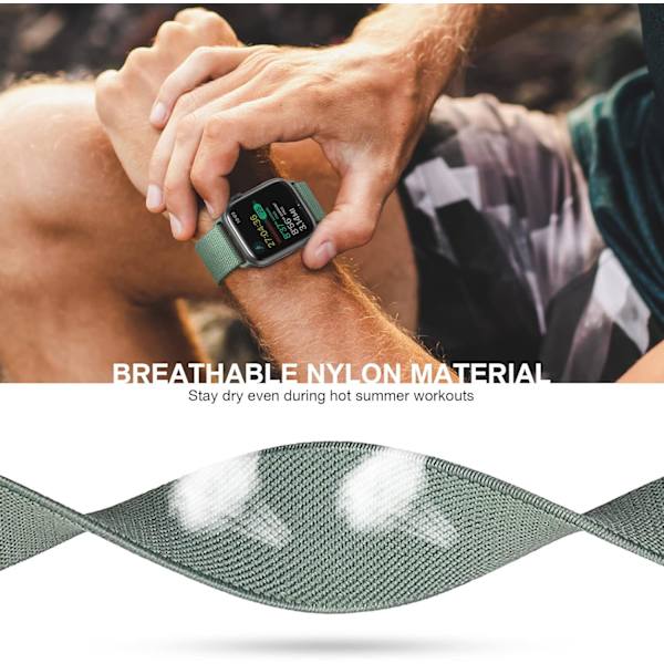 4-pak elastiske nylon solo-remme, der er kompatible med Apple