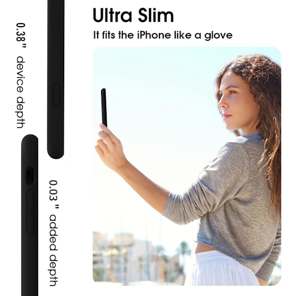 Yhteensopiva iPhone Xs Max -kuoren kanssa, pehmeä nestemäinen silikoni, koko runko mikrokuituvuorella, musta Musta