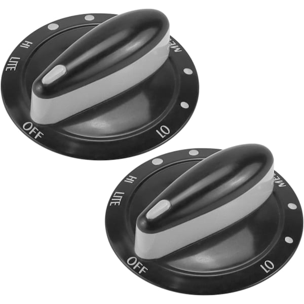 2-pack gasspis brännarknopp svart