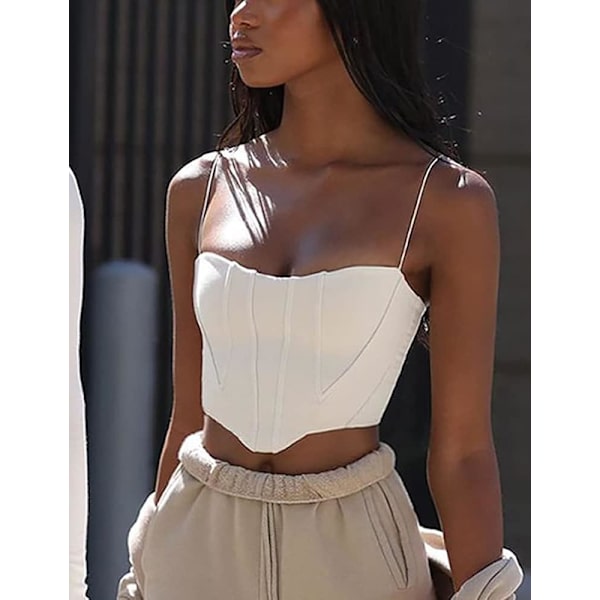 Spaghetti Strap Cami Crop Top för kvinnor