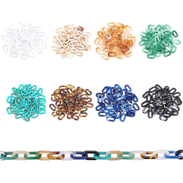Om 960 st Akryl länkringar 8 färger Quick Link Connectors