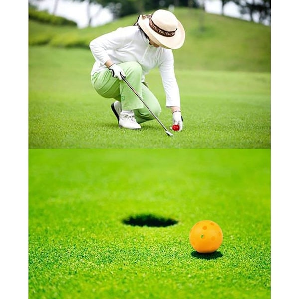Sæt med øvegolfbolde - Farverige perforerede plastikgolfbolde til svingøvelse