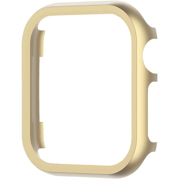 Aluminiumlegeringsskal för Apple Watch Series 7 41mm 45mm Metallskal för iWatch 6 SE 5 3 40mm 44mm Ram Skyddande Hölje (Färg: Guld, Storlek: