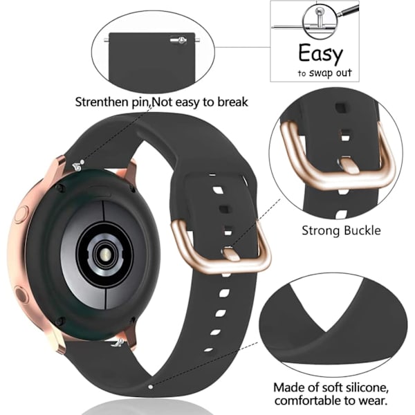 6 remme til Galaxy Watch Active 2 Band 40mm 44mm
