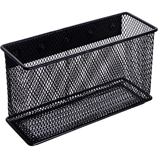 Magnetisk korg för kylskåpsförvaring Magnetisk pennhållare Korg Mesh Svart Stark magnetisk pennhållare för kylskåp, whiteboard, skåp, svart XL