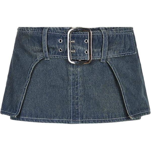 Jean kjolar Dam låg midja Casual Kort Stretch Denim Mini kjol kjol