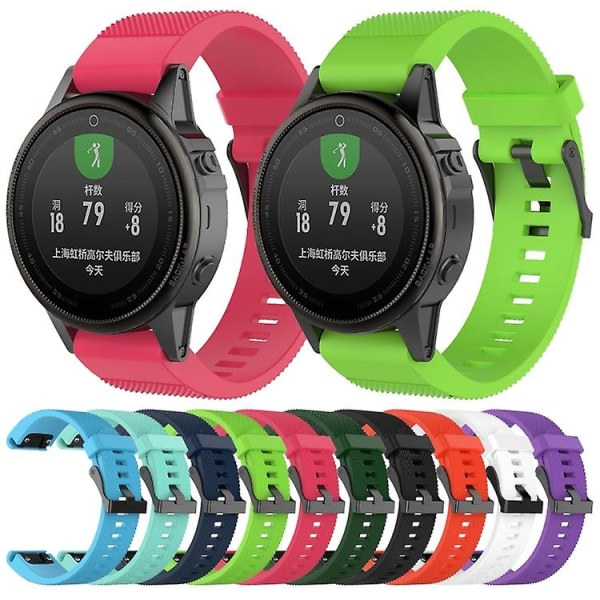 For Garmin Fenix5 22mm Silikone Rem Black)