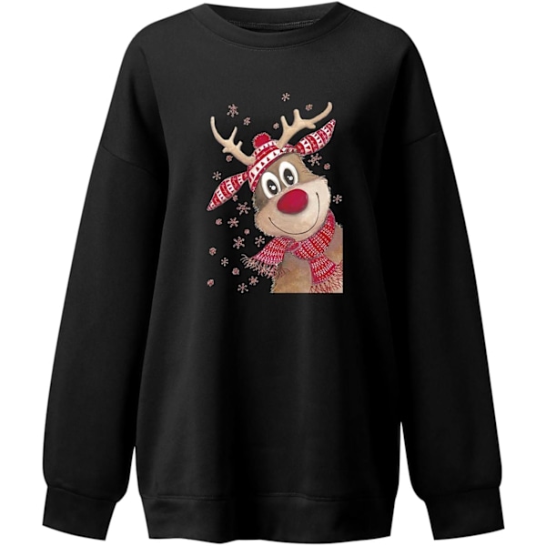 Langærmede Crewneck Juletrøjer til Kvinder Casual Pullover Toppe