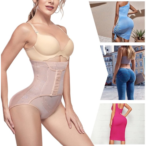 Kvinnors rumplyftande shapewear högt midje magkontroll body shaper shorts midja