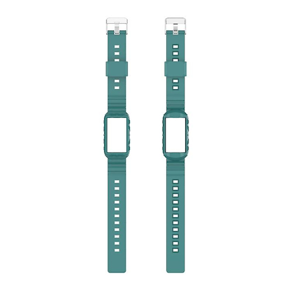 För Fitbit Charge 4 Silikon En Kropp Rustning Klockarmband WFZ Green Pine Needles