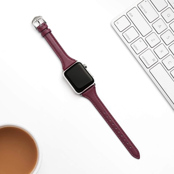 Læderrem Kompatibel med Apple Watch Band 38mm 40mm