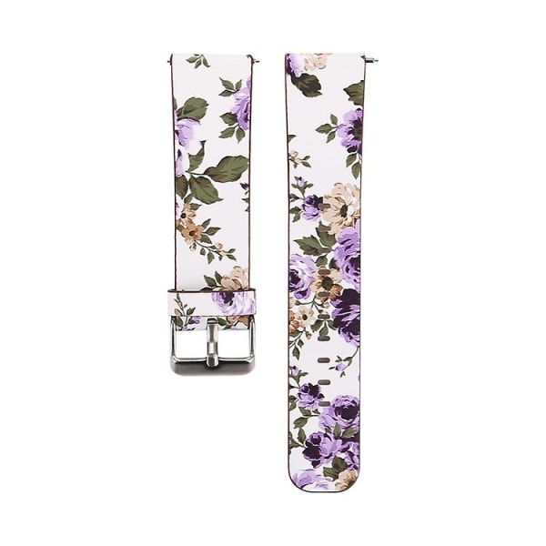 För Fitbit Versa 1 / 2 Blommönster Klockarmband VUJ White Purple