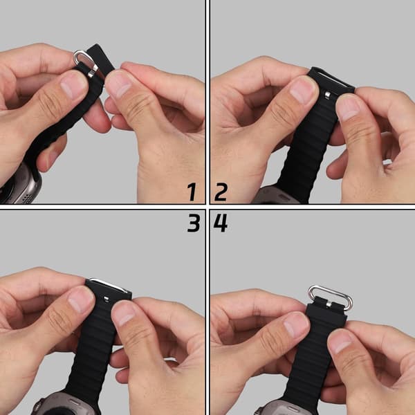Urremsholdere, Silikone Remløkke Elastisk Remfæste Erstatningsdele til Smart Sportsure (Sort) 16mm+18mm+20mm+22mm