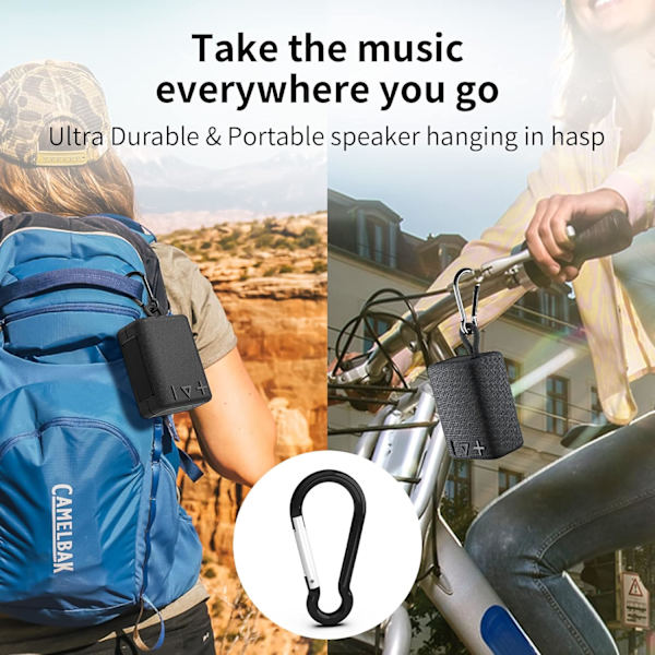 Vattentät Bluetooth-högtalare, liten bärbar Bluetooth