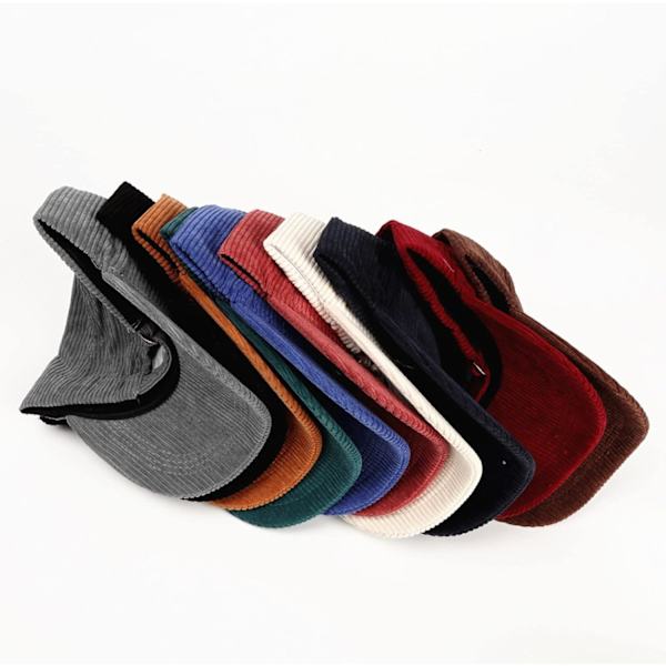 Unisex Sommer Solid Baseball Caps Corduroy Justerbar Hat Visors