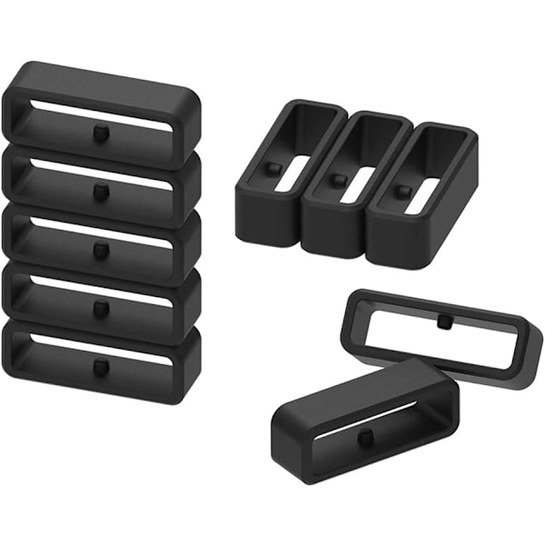 Stroppholdere Kompatible med Coros APEX 46MM/APEX PRO/VERTIX Klokkereimer, Silikon Festringer Sikkerhetssløyfe/Holder/Feste (Svart-6 stk)